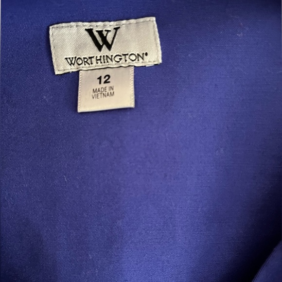 **donated** NWT Worthington Royal Blue Full Zip Tulip Hem Dress - Picture 3 of 9